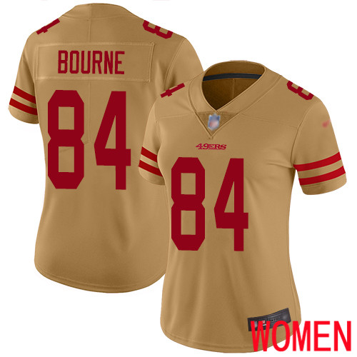 San Francisco 49ers Limited Gold Women Kendrick Bourne NFL Jersey #84 Inverted Legend